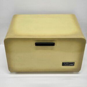 Vintage Yellow Metal Bread Box, MCM Kitchen Storage, 1950s Retro Counter, Canada
